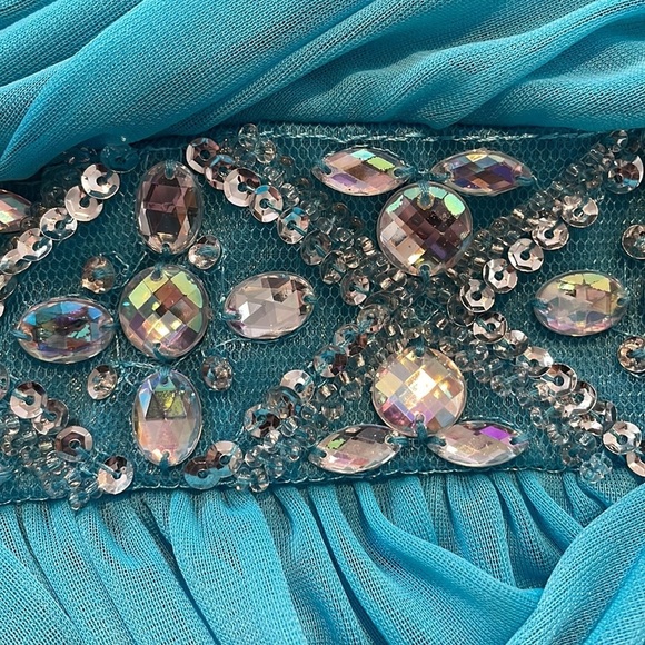 Junior's B. Darlin Long Spaghetti Strap Beaded Formal Dress - Homecoming or Prom - Picture 14 of 16